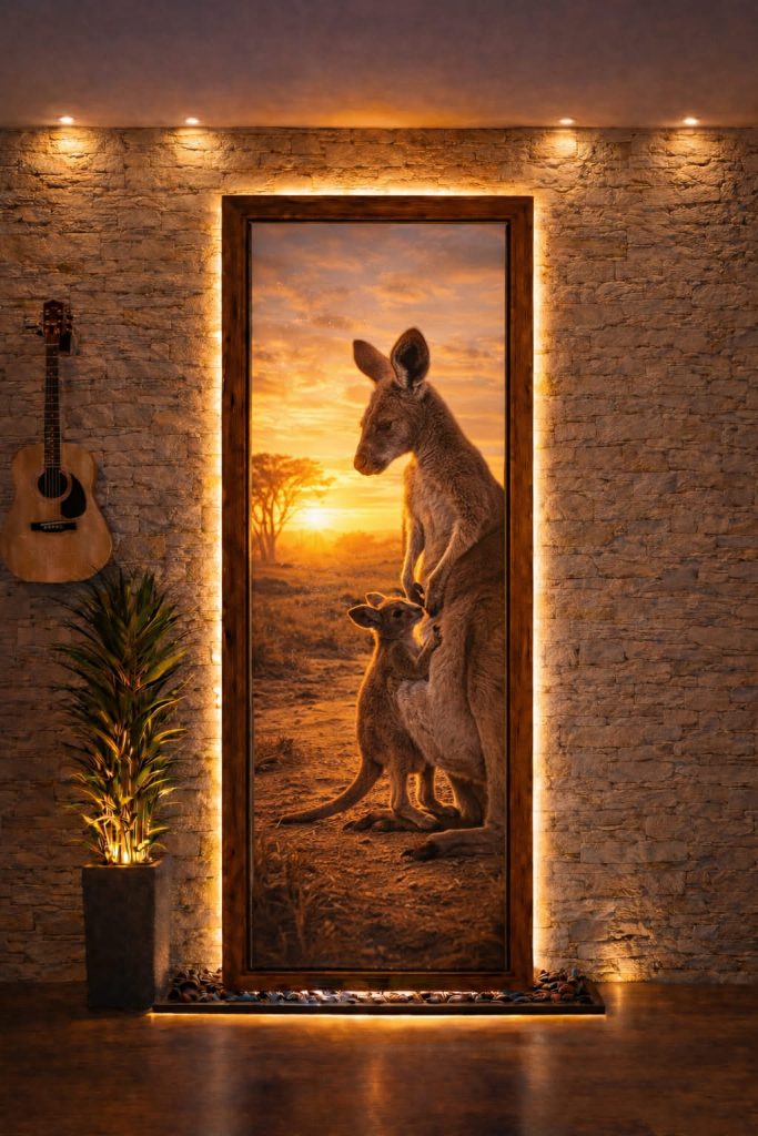 mur lumière kangourou